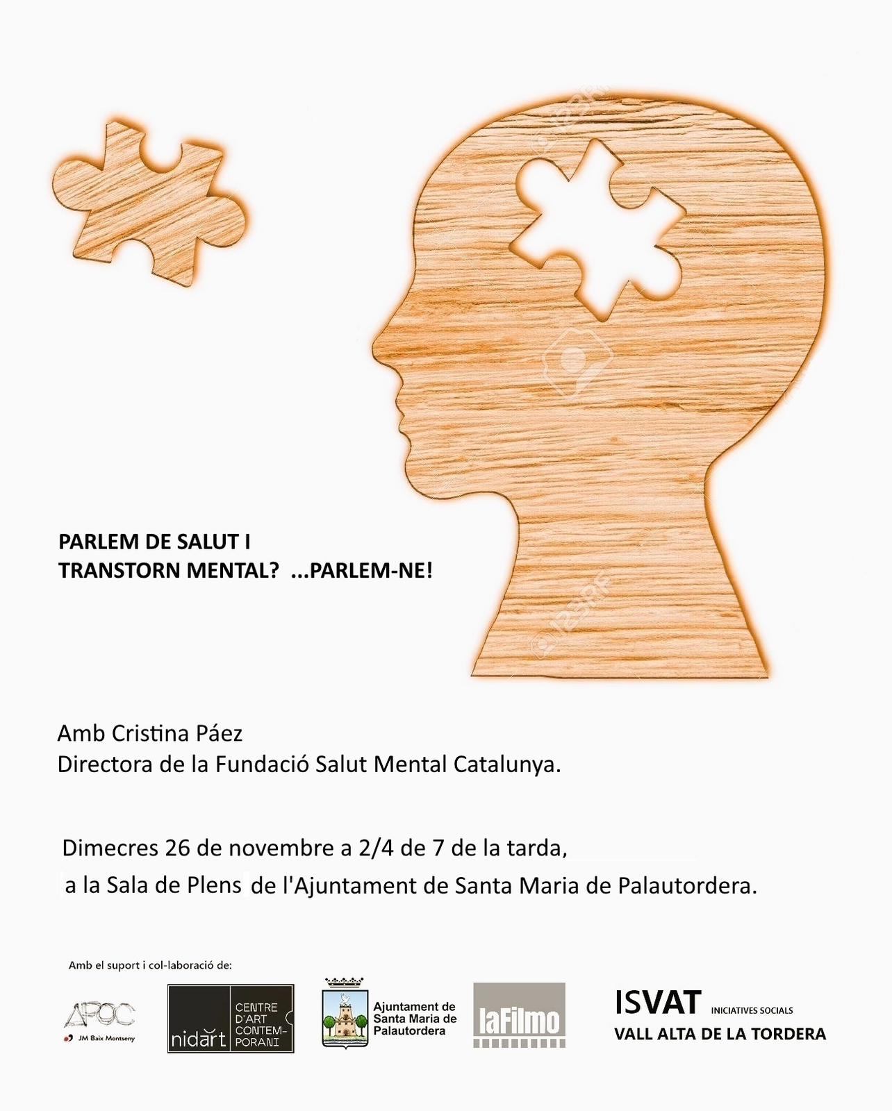 Cartell conferència parlem de salut mental